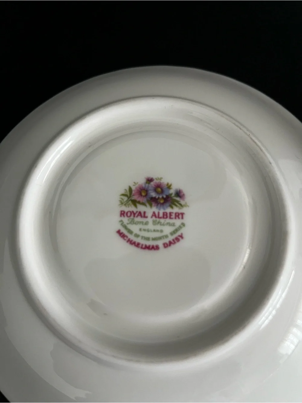Vintage Royal Albert England Michaelmas Daisy Flower September Tea Cup & Saucer